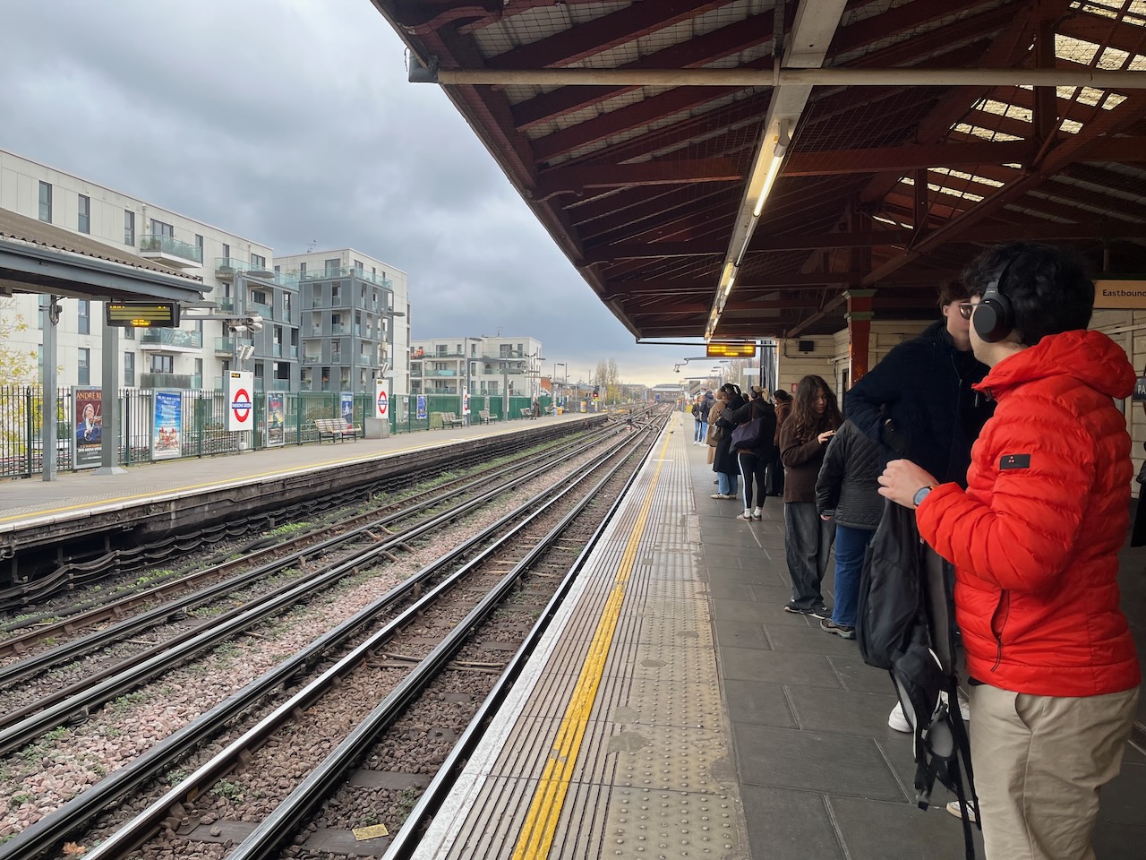 Looking along the platform at Parsons Green underground station.