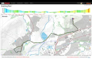 Screenshot from veloviewer showing route map and elevation chart