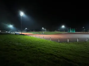 Seedhill athletics track floodlit at night