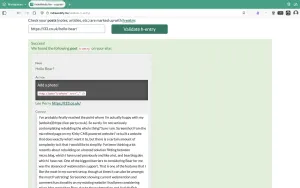 Screenshot showing a post on this website passing the h-entry tests on indiewebify